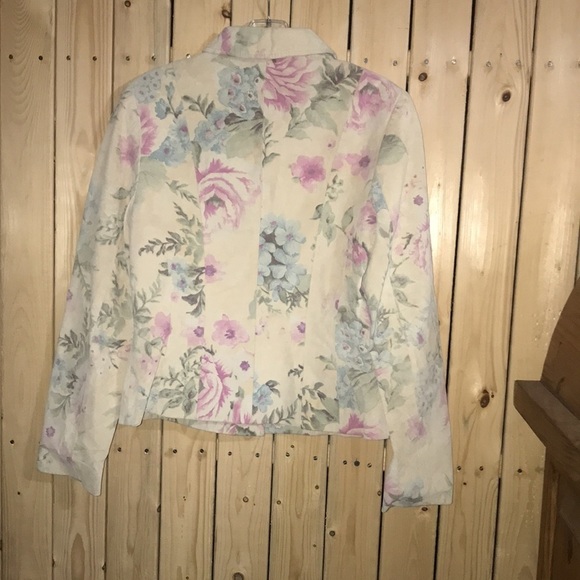 Spiegel Floral Leather Blazer 6 - Picture 4 of 5